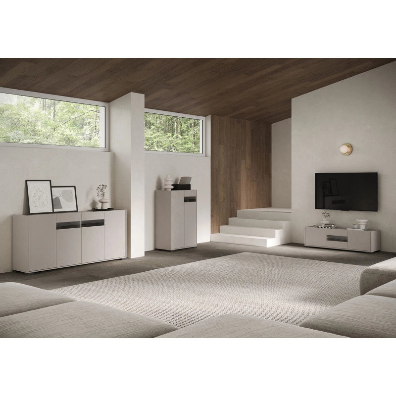 Madia moderna 4 ante 174x40x81 cm Riflesso - Cashmere