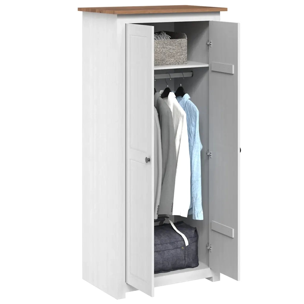 Armadio Bianco 80x50x171,5 cm Legno Massello Pino Panama Range