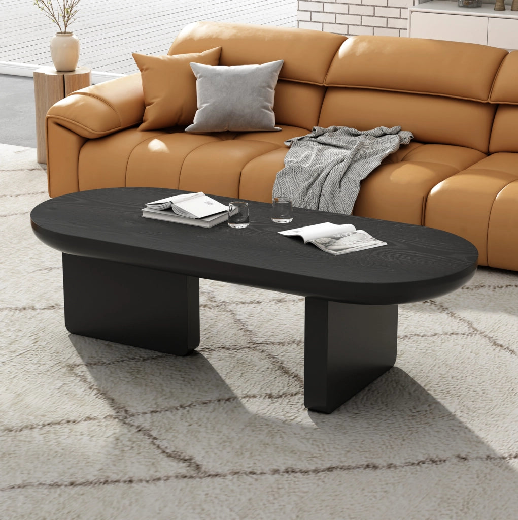 Tavolino da caffè 119;7x49;8x35;5 cm con design minimalista in MDF nero