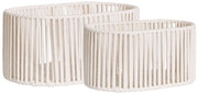 Set di archiviazione 2 contenitori per maschere - organizzazione dei contenitori - tessuto e metallo resistenti - off-white - 2125.5 cm x 1618cm x 3238cm