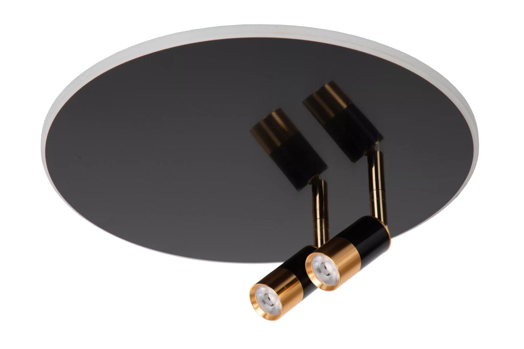 Plafoniera LED Lucide Jubel nera/oro 40cm dimmerabile