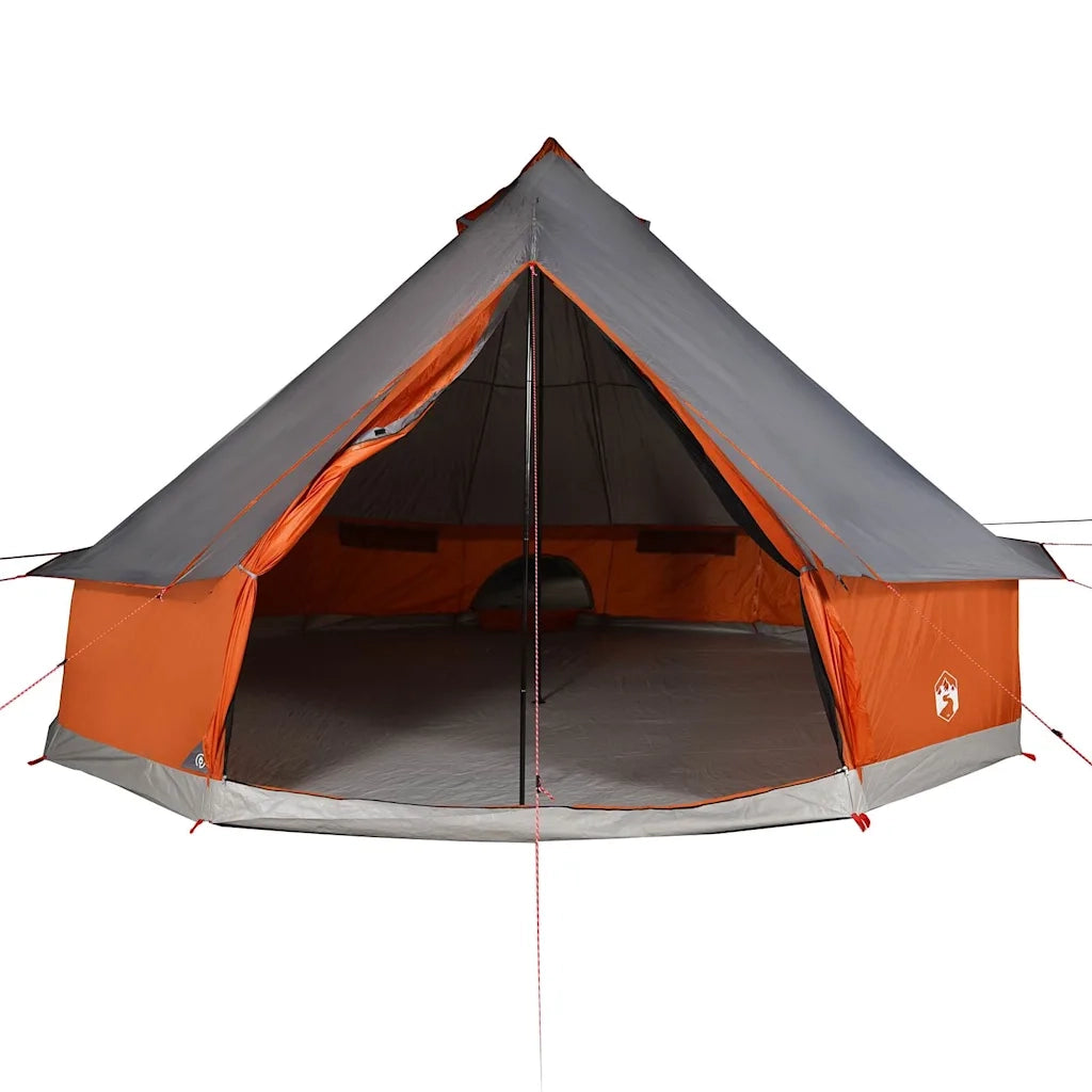 Tenda Familiare Tipi 12 Persone Grigia e Arancione Impermeabile 94593