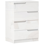 Cassettiera 4 Cassetti Moderna e Minimal 60x40x85 cm Bianco Lucido