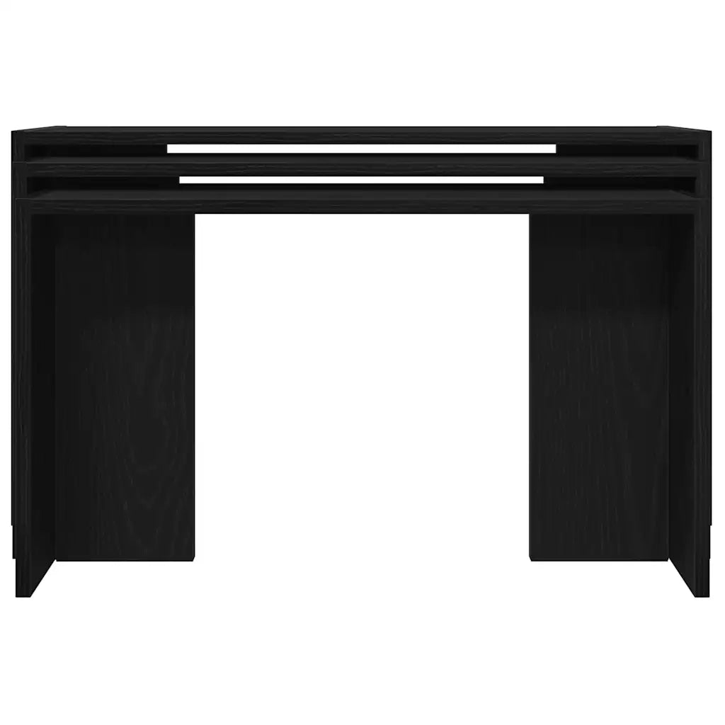 Tavolini Impilabili 3 pz Neri in Legno Multistrato 858534