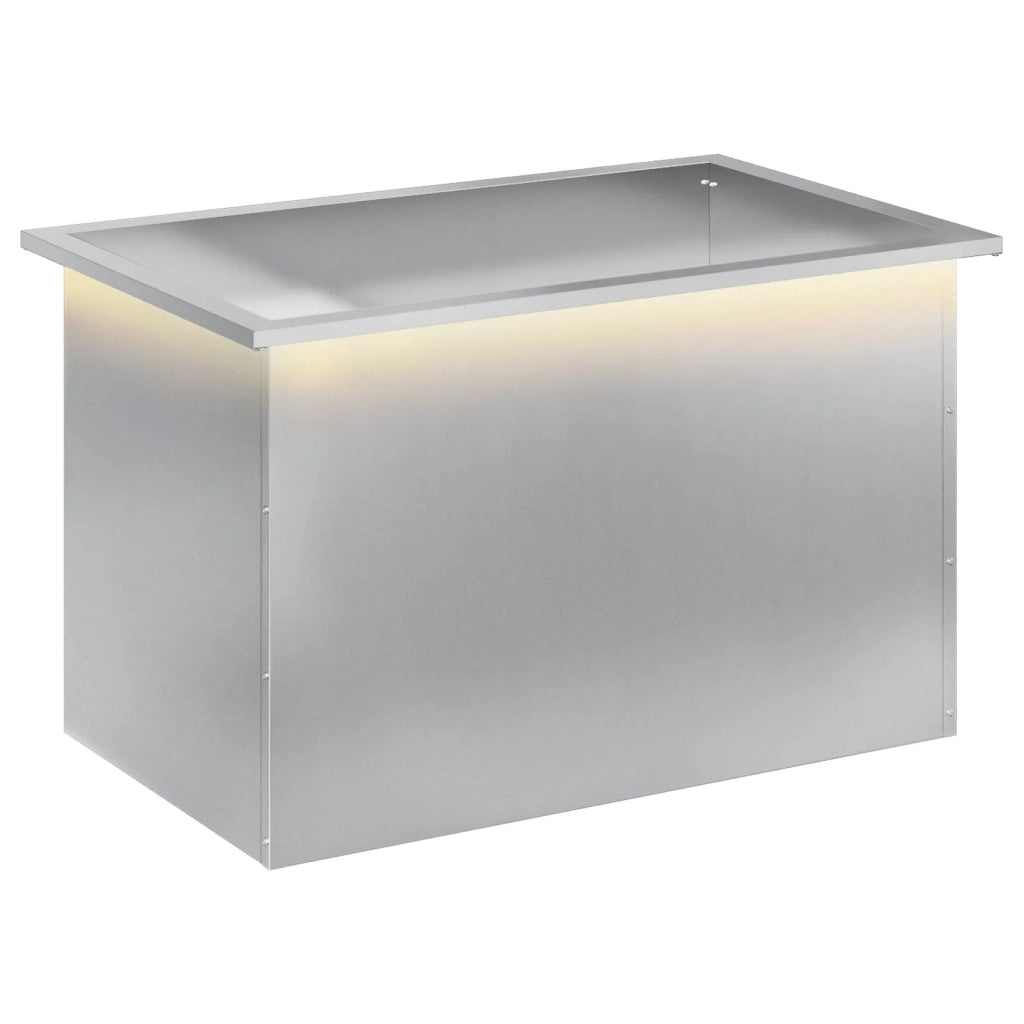 Fioriera da giardino con LED Argento 50 x 80 x 48 cm 8008220