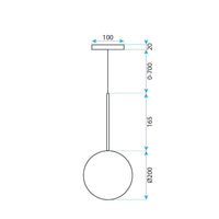 Lampada Da Soffitto A Sospensione Con Sfera Di Vetro 20cm APP1684-1CP