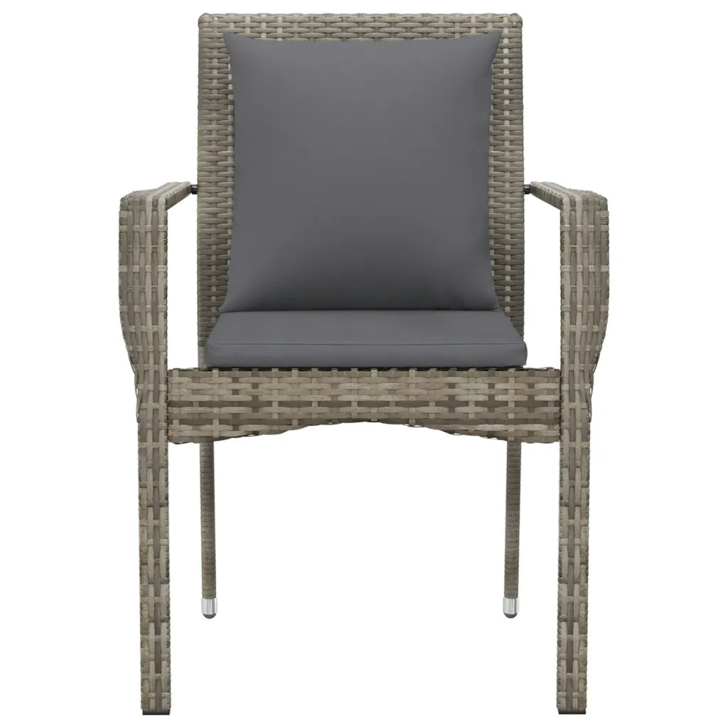 Sedie da Giardino con Cuscini 4 pz | Sedie da Esterno in Polyrattan Grigie