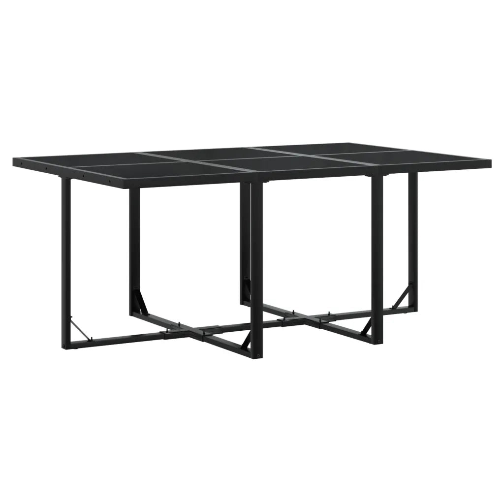 Set da Pranzo da Giardino 11 pz con Cuscini in Polyrattan Nero 3295069