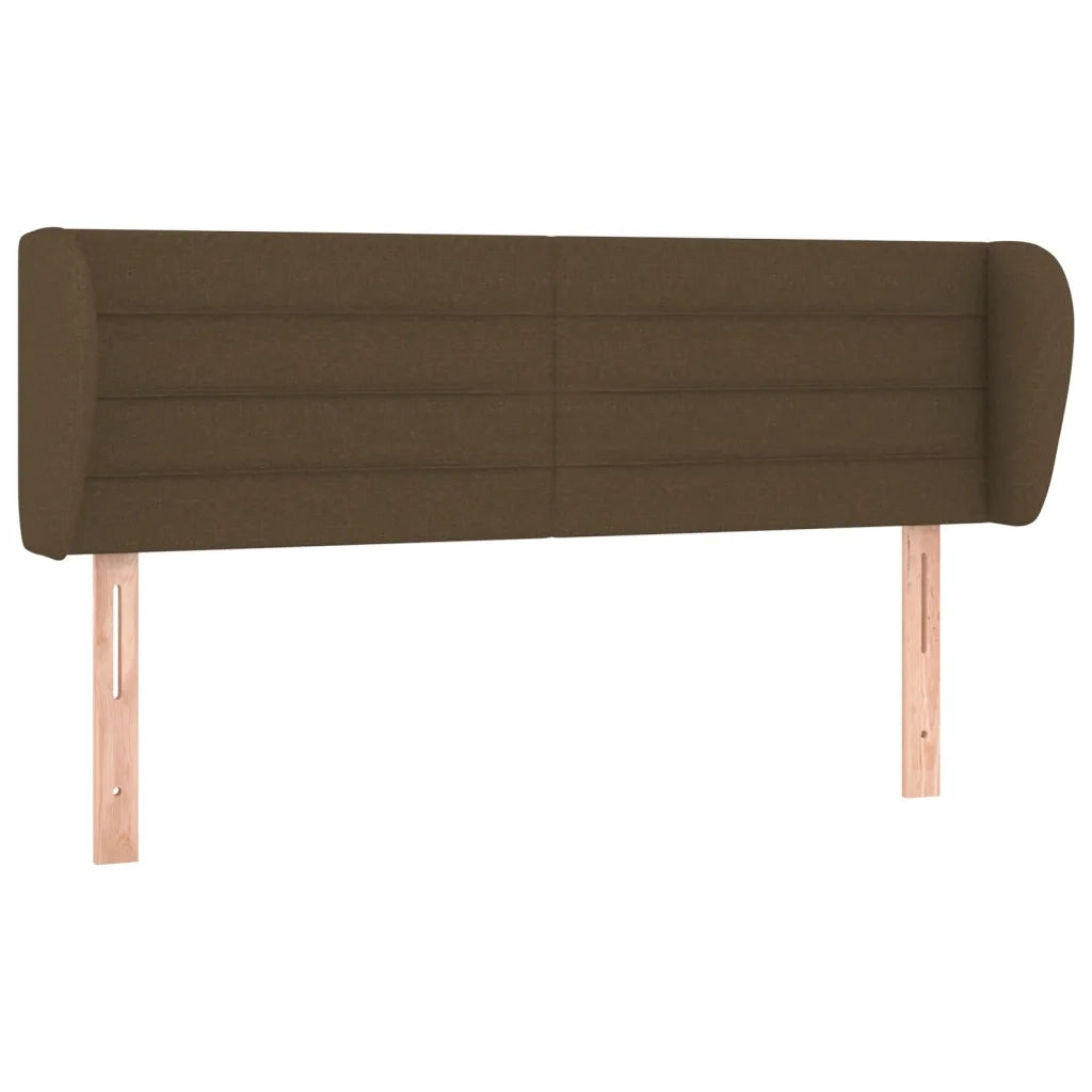 Testiera ad Orecchio-Testata con Orecchie Marrone Scuro 147x23x78/88 cm in Tessuto 967271