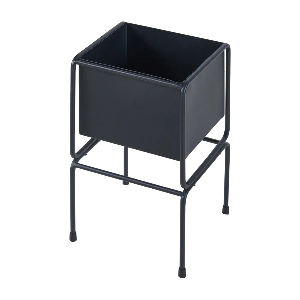 Supporto per piante in metallo 36 x 20 x 20 cm nero 03_0010717