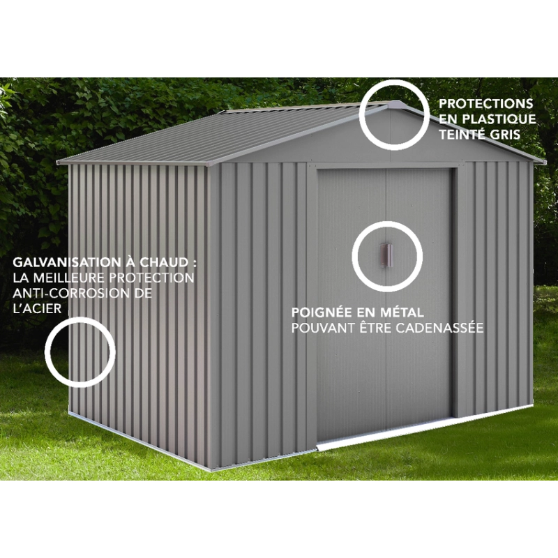 Casetta da giardino in metallo - MJ 8 x 6 - 4,7 mÂ² - antracite