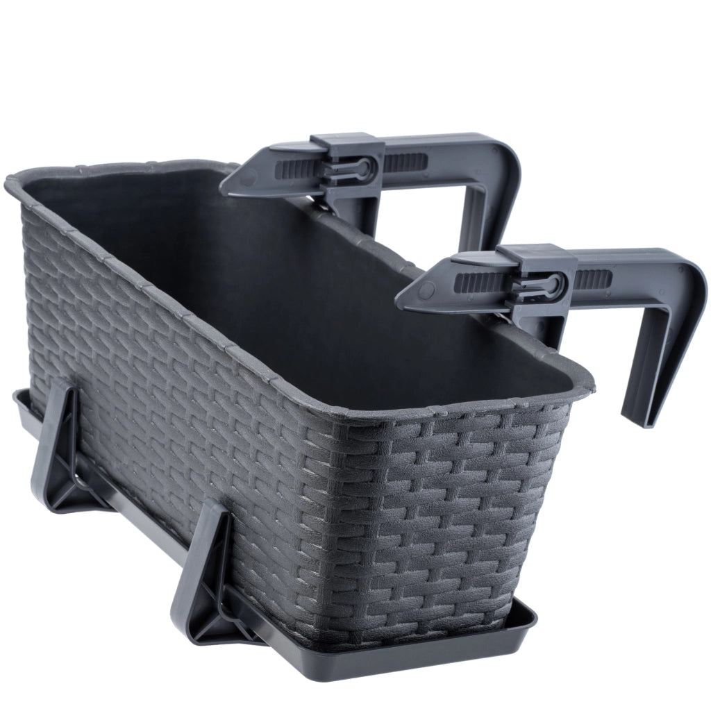 Fioriera da balcone KADAX con supporto, 40 cm + manici