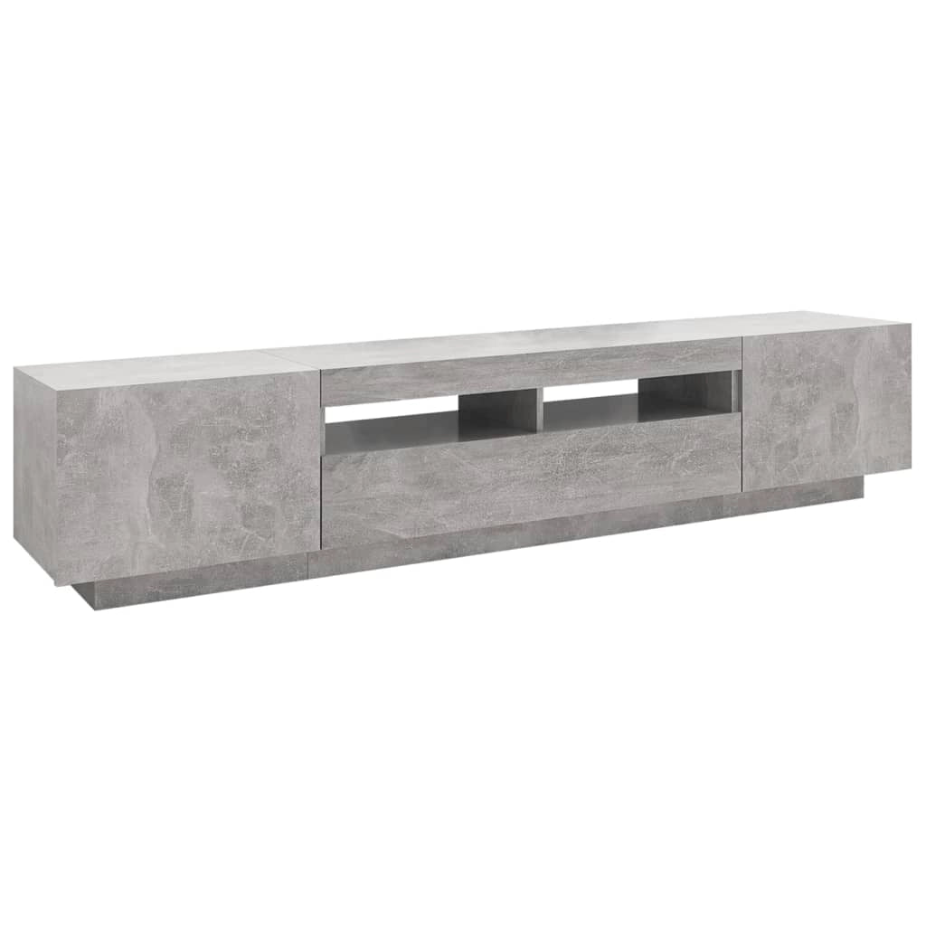 Mobile TV multimediale scaffale TV credenza mobile TV per sala da pranzo soggiorno camera da letto con luci LED 200 x 35 x 40 cm grigio 02_0026549