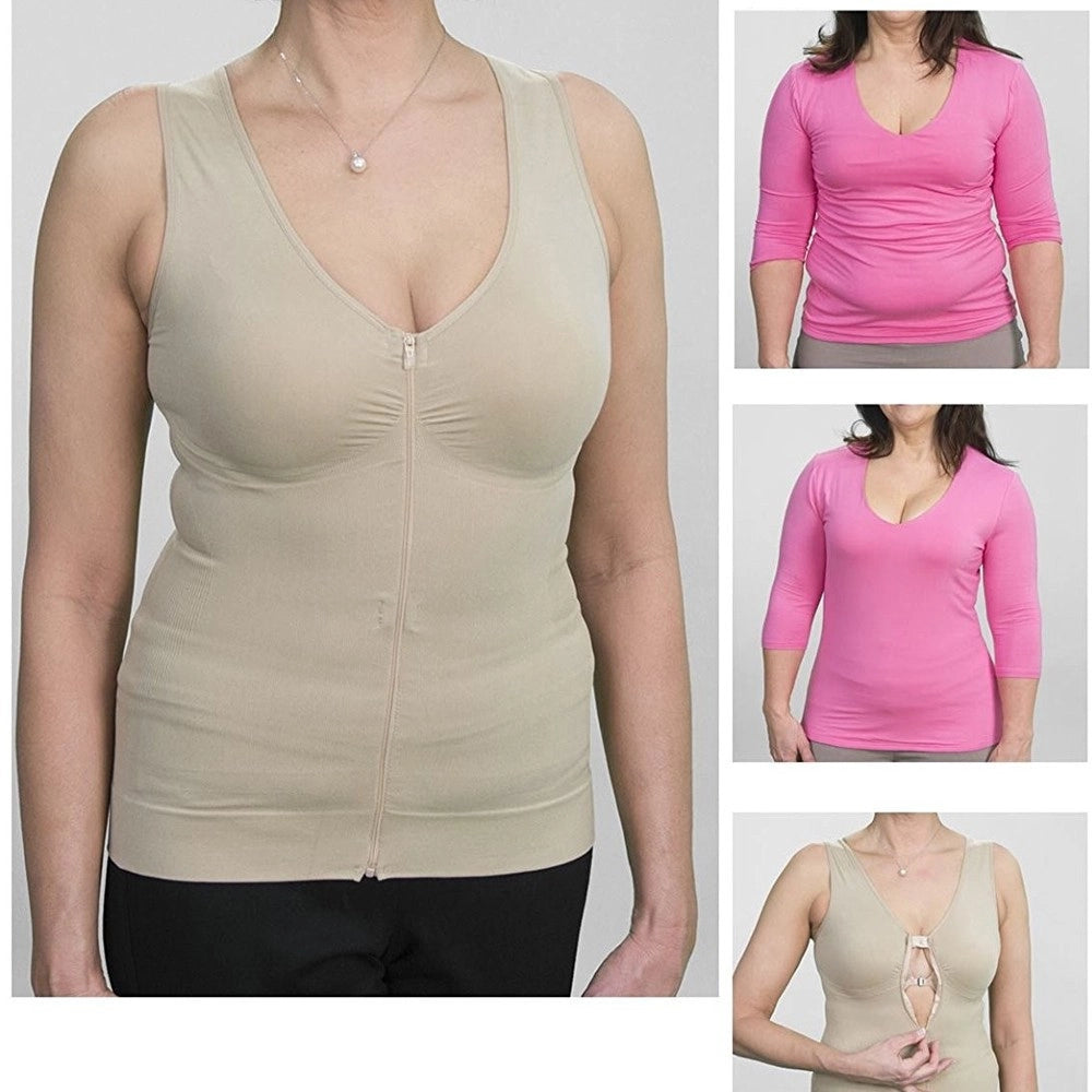 Trade Shop - Comfy Cami Donne Body Shaper Girovita Stretto Corsetto Colore Nero Fianchi Vita -    L-xl