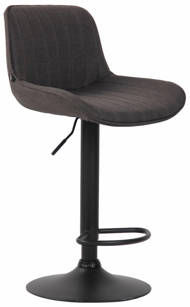 Set di 2 sgabelli da bar Lentini in tessuto grigio scuro,nero
