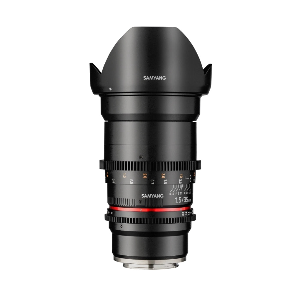 SAMYANG Obiettivo Video DSLR II Sony E 35 mm / T1.5 Messa a fuoco manuale Obiettivo video 0.8, grandangolo nero