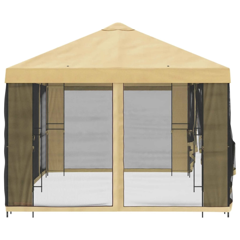 Gazebo con pareti laterali 6 x 3 m Crema Poliestere e Acciaio 3376020
