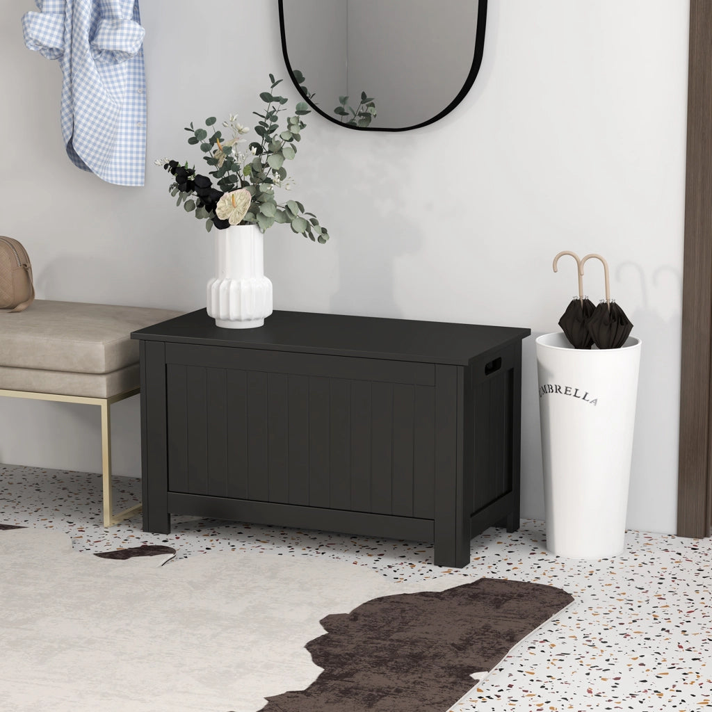 Baule contenitore con coperchio ¨C Xylo ¨C nero 81x40x46 cm