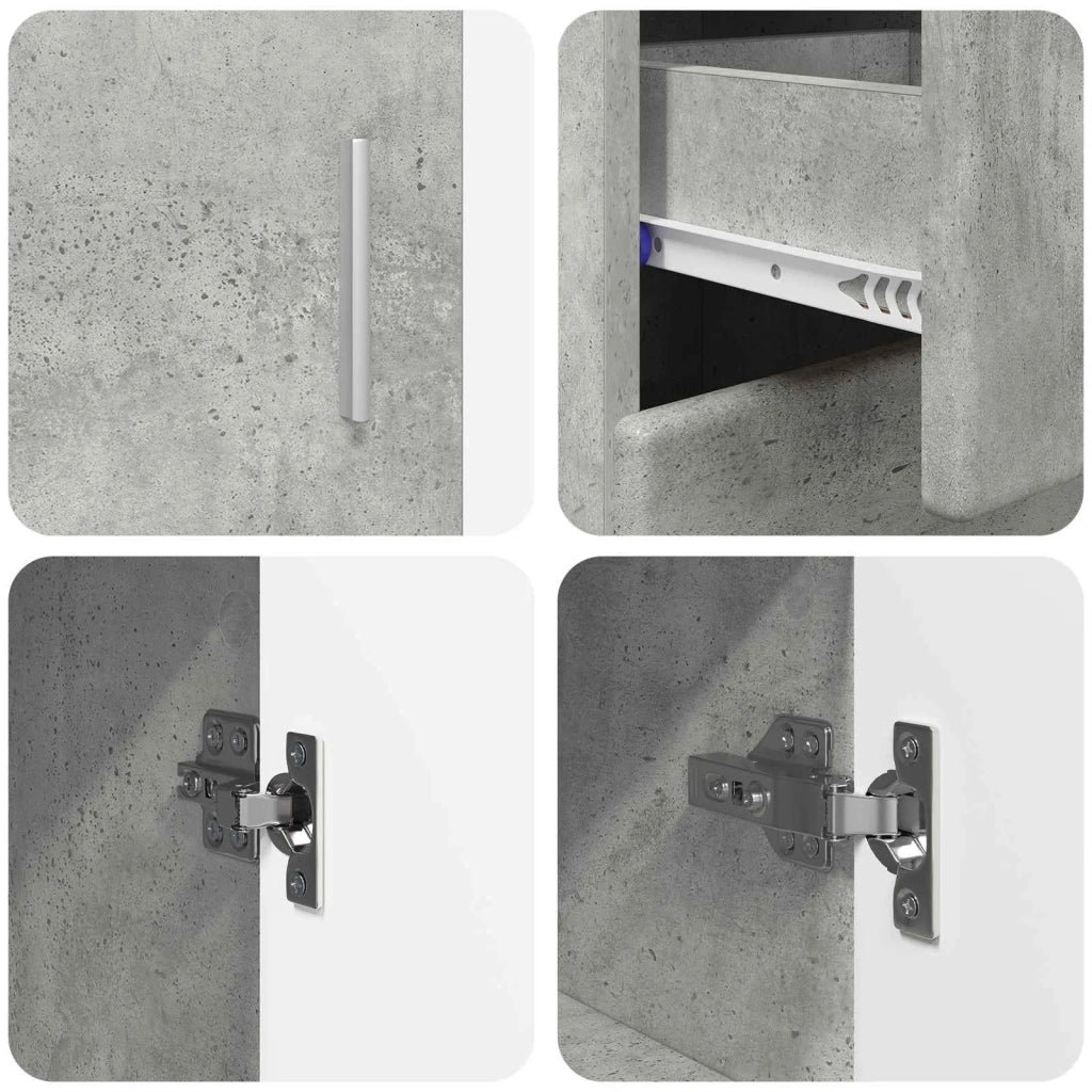 Credenza FLORIN 88,5 x 30,5 x 73 cm Grigio cemento 880314
