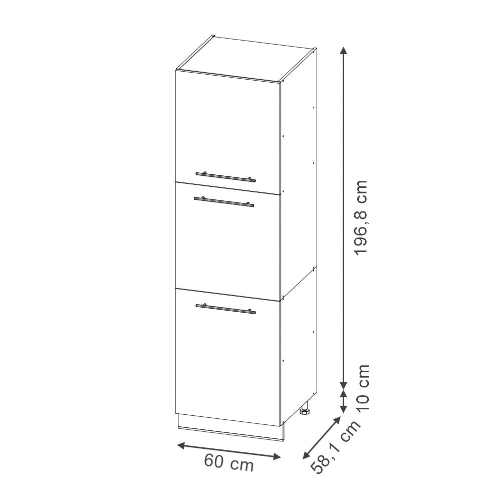 Mobile per forno da incasso Fame-Line Blu-grigio chiaro/Bianco 60 cm Vicco