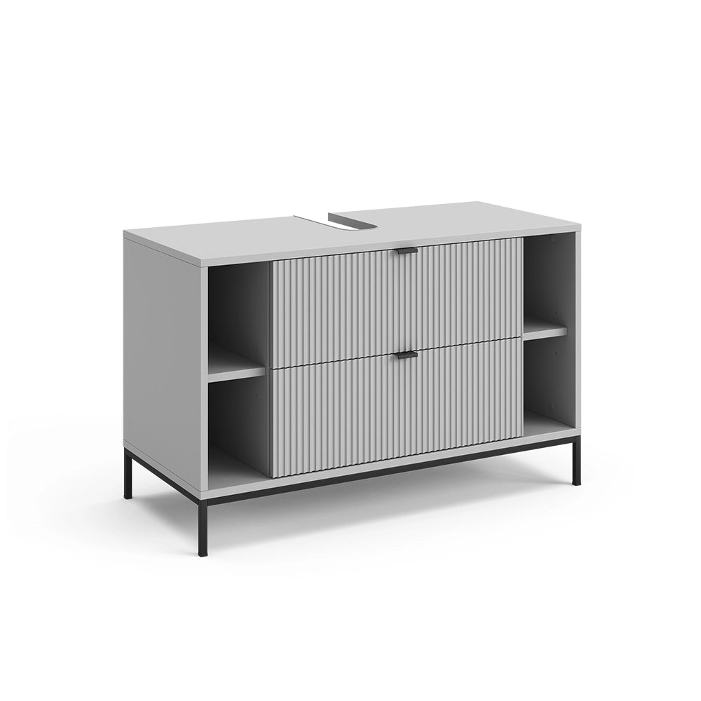 Vicco Mobile sottolavabo per bagno Grigio 100 x 63 cm Con 2 cassetti estraibili