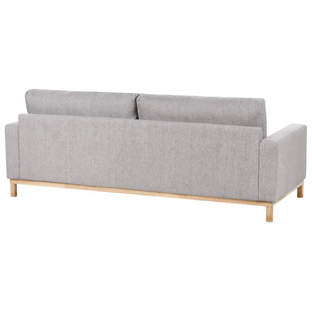Divano 3 posti in tessuto grigio con gambe in legno chiaro soggiorno stile moderno