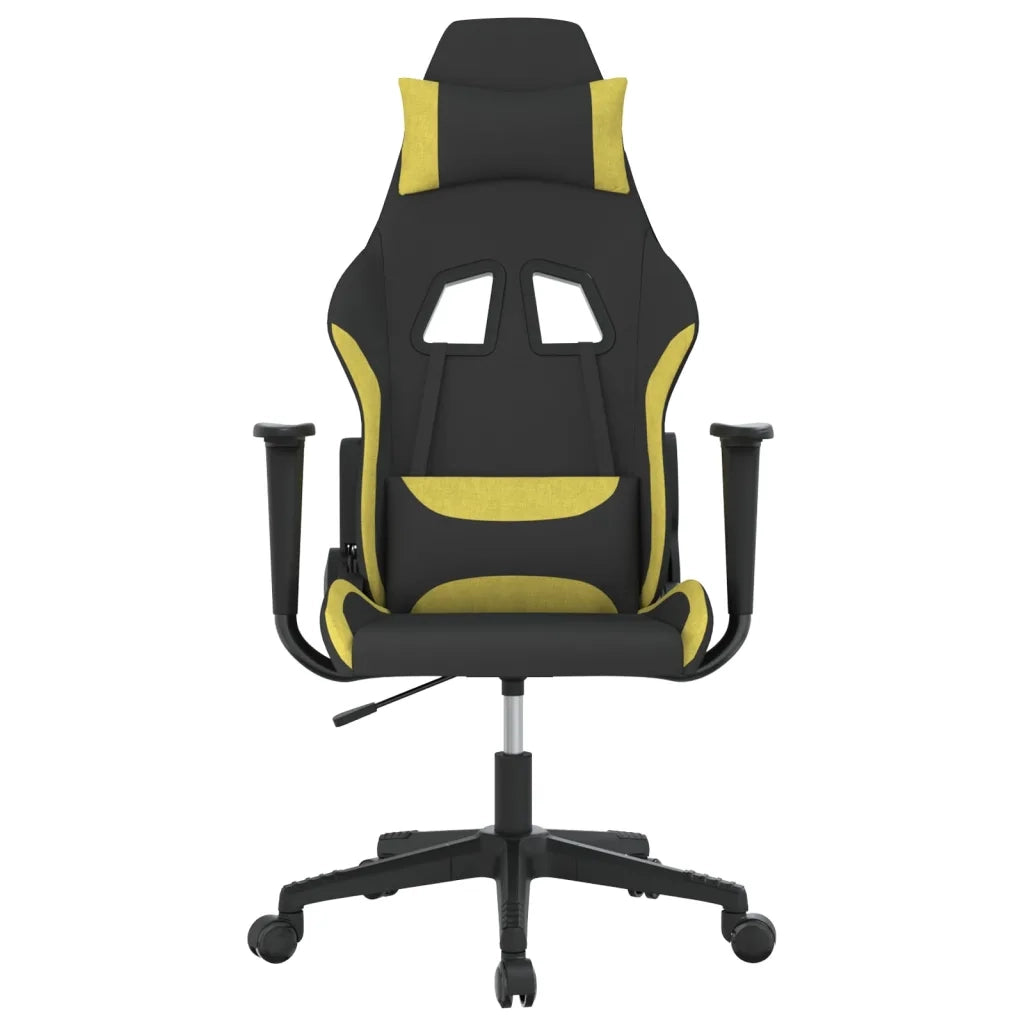 Sedia da Gaming | Sedia da e-sports Nero e Verde Chiaro in Tessuto
