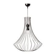 Lampada a sospensione Chiara in filo d'acciaio nero