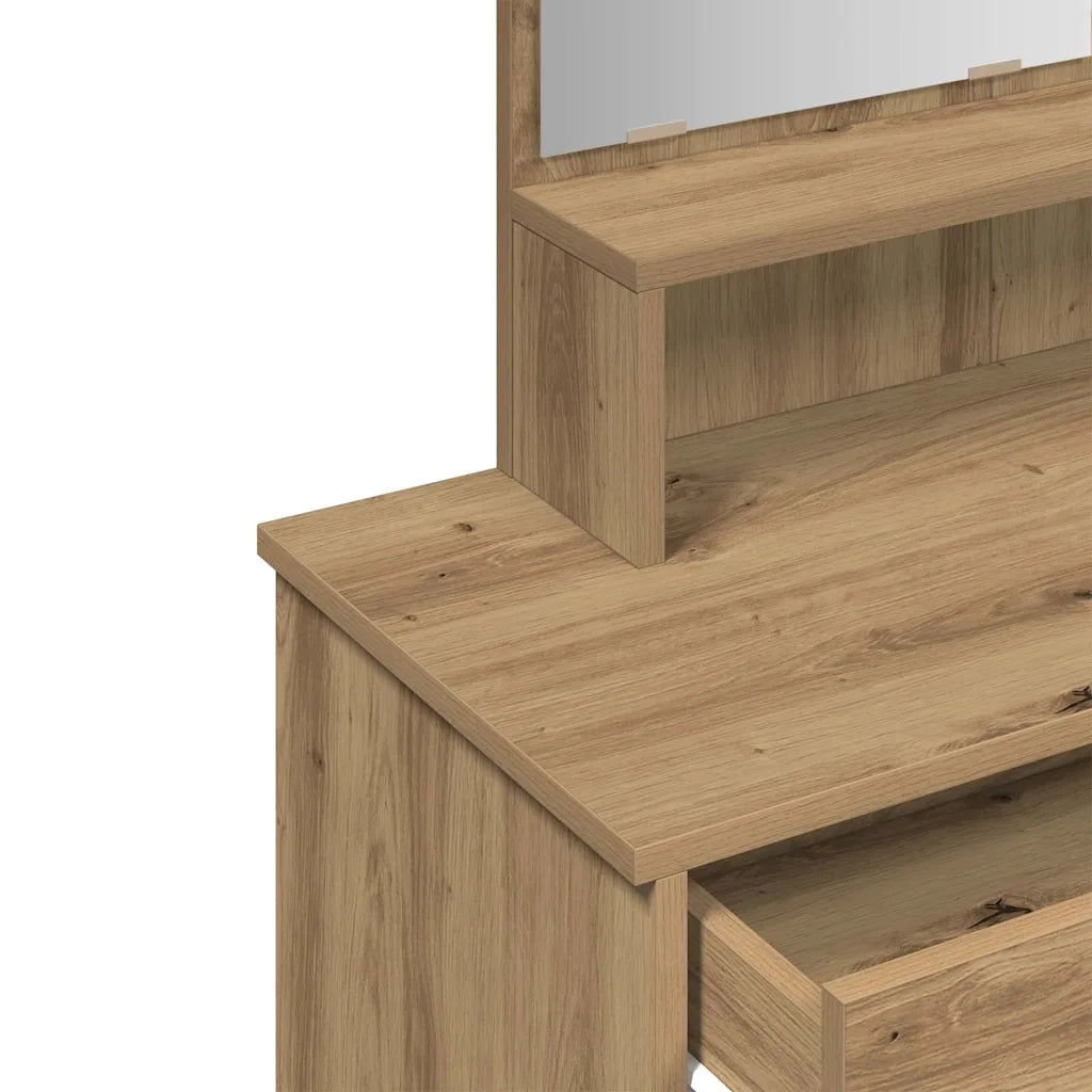 vidaXL Toeletta con Specchio Rovere Artigianale 86,5x35x136 cm