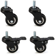 Set di 4 ruote per mobili da 40 mm con freno, filo di avvallamento M8 x 25 mm, ruota di carico leggera, capacità di carico 240 kg, rotazione 360° - per ruote di trasporto, carrelli e mobili