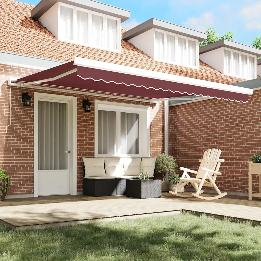 Tenda da Sole Retrattile Manuale Bordò 400x300 cm 3215315