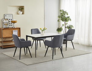 VALORA NANA360 Sedia girevole in velluto grigio scuro x 2