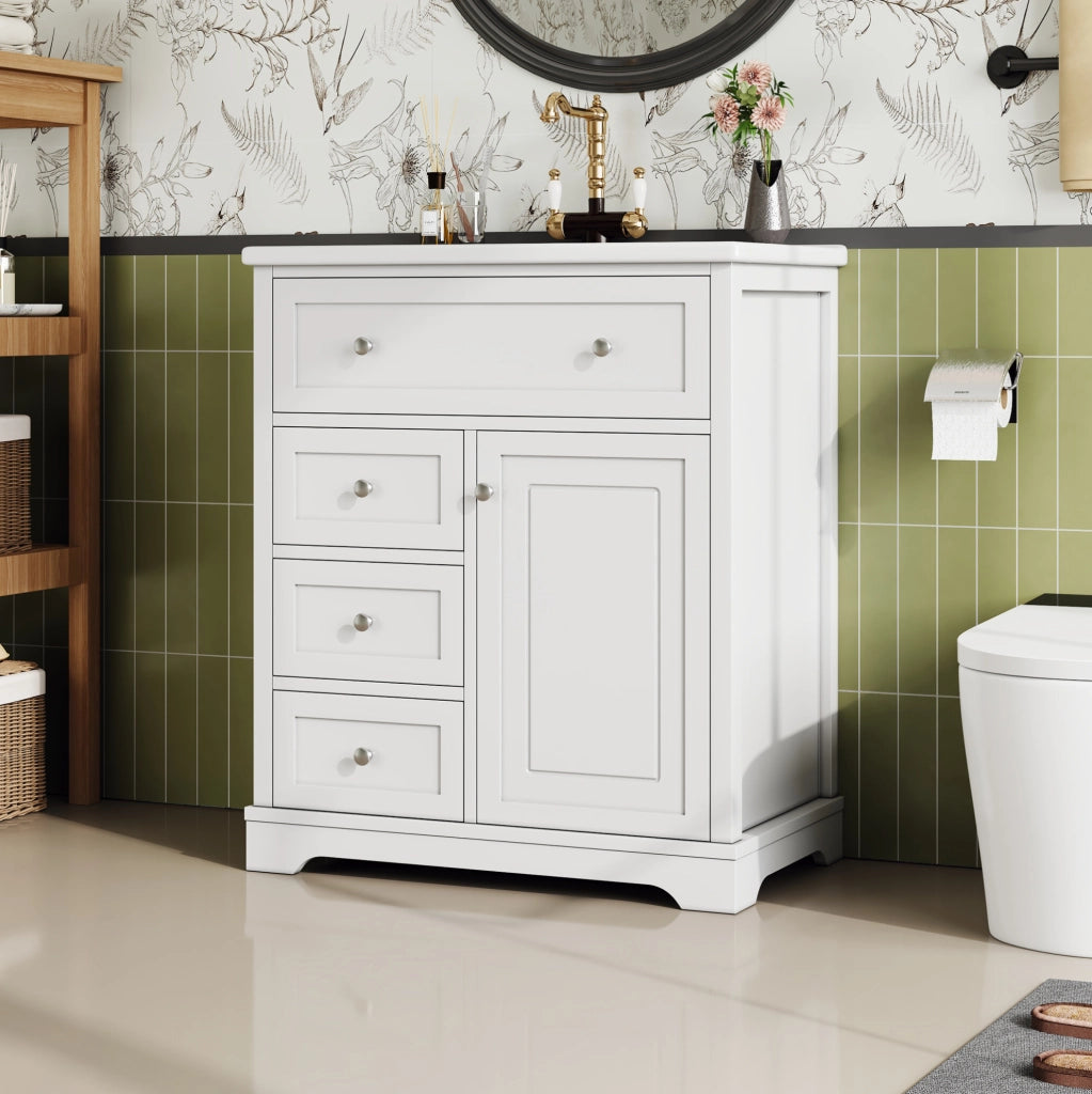 Mobile bagno con lavabo integrato bianco 76x46x87 cm