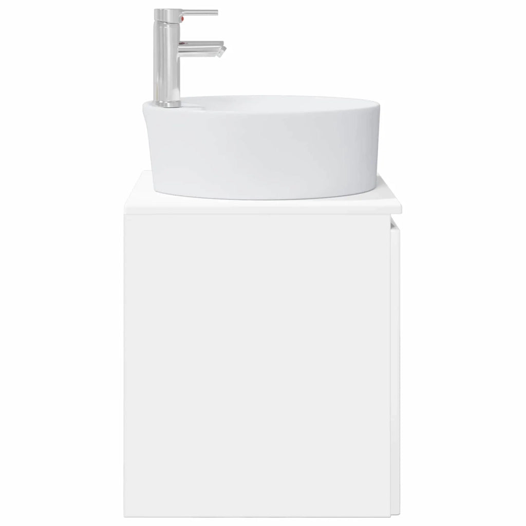 Mobile Lavabo da Parete Bianco Lucido 49,5 x 44,5 x 65 cm 890436