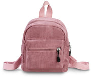 Borsa a Tracolla Donna Piccola - 2 Chiusure a Cerniera - Cinturino Regolabile - Nylon/Corduroy - Rosa/Bianco - Borsa a Tracolla Donna
