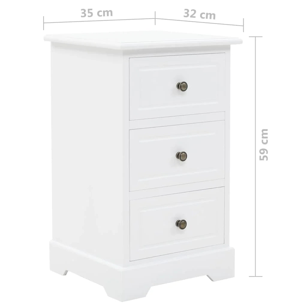 Comodino cassettiera mobile per camera da letto MDF e legno di pino 35 x 32 x 59 cm 1402106