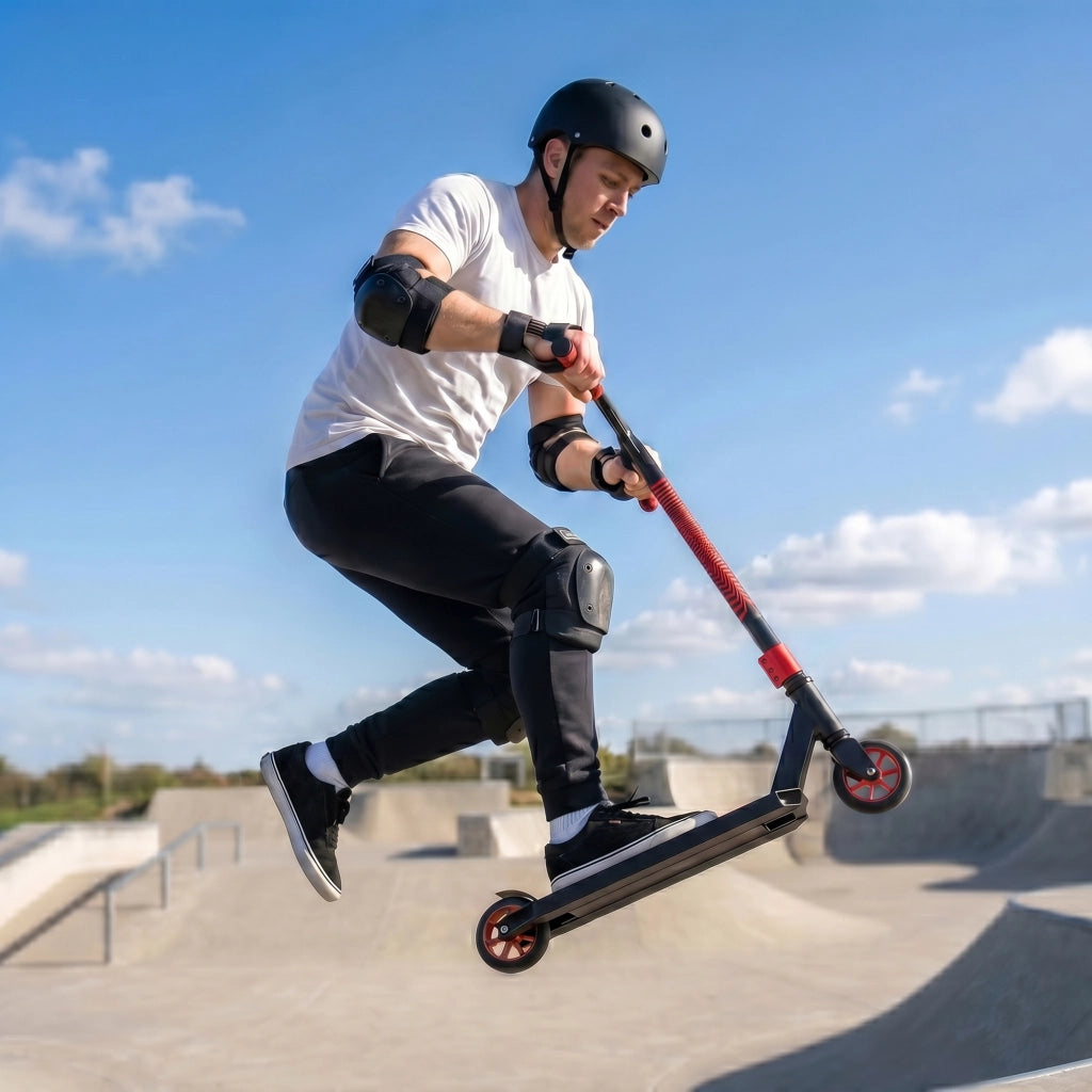 Patinete Freestyle Scooter Acrobatico ¨C zephmum ¨C Rosso con Ruote 120 mm e Giro 360¡ã