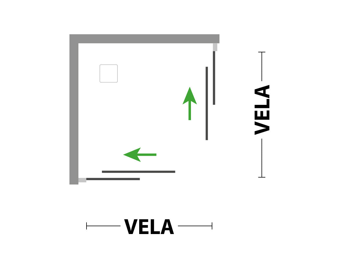 Box Doccia Acrilico 2.2 MM 2 Lati Apertura Angolare Scorrevole Telaio PVC Bianco - Misura 75 x 90 x 185h 