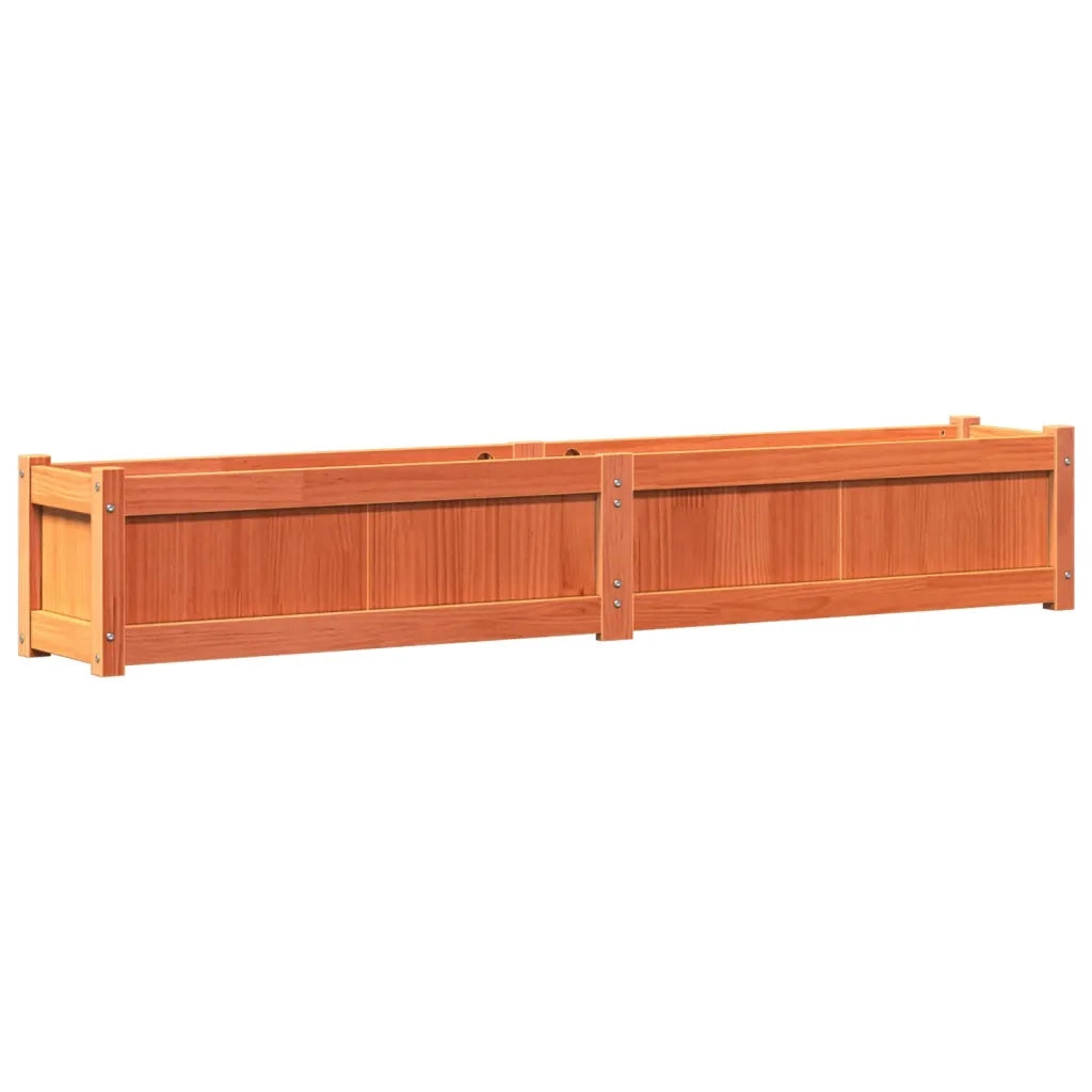 Fioriera Giardino-Vaso da Esterno-Contenitore per Piante Marrone Cera 180x31x31 cm Legno Massello Pino