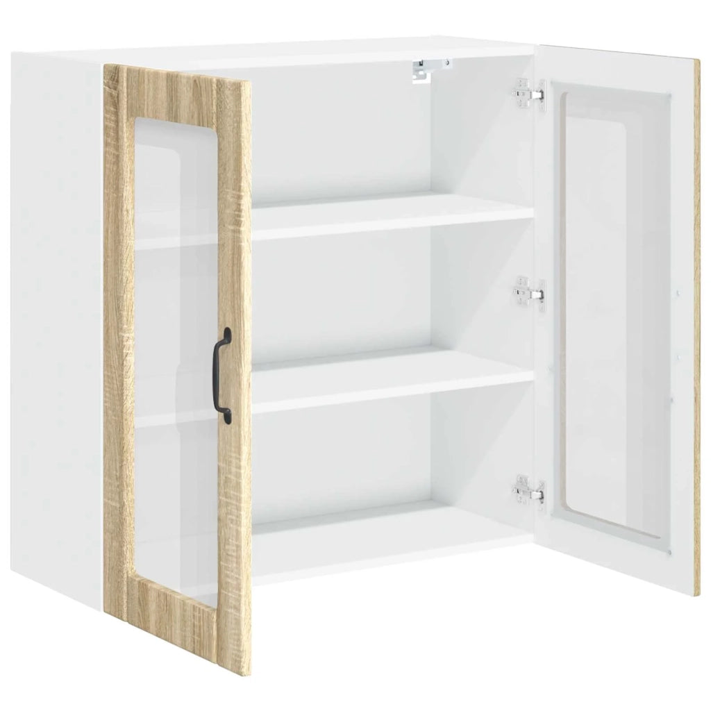 Mobile da cucina moderno con pratico spazio contenitivo 80 x 31 x 80 cm realizzato in legno ingegnerizzato di rovere Sonoma 02_0054084