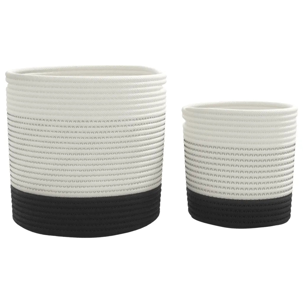 Cestini Portaoggetti 2 pz Bianco e Nero in Cotone CFW8605980