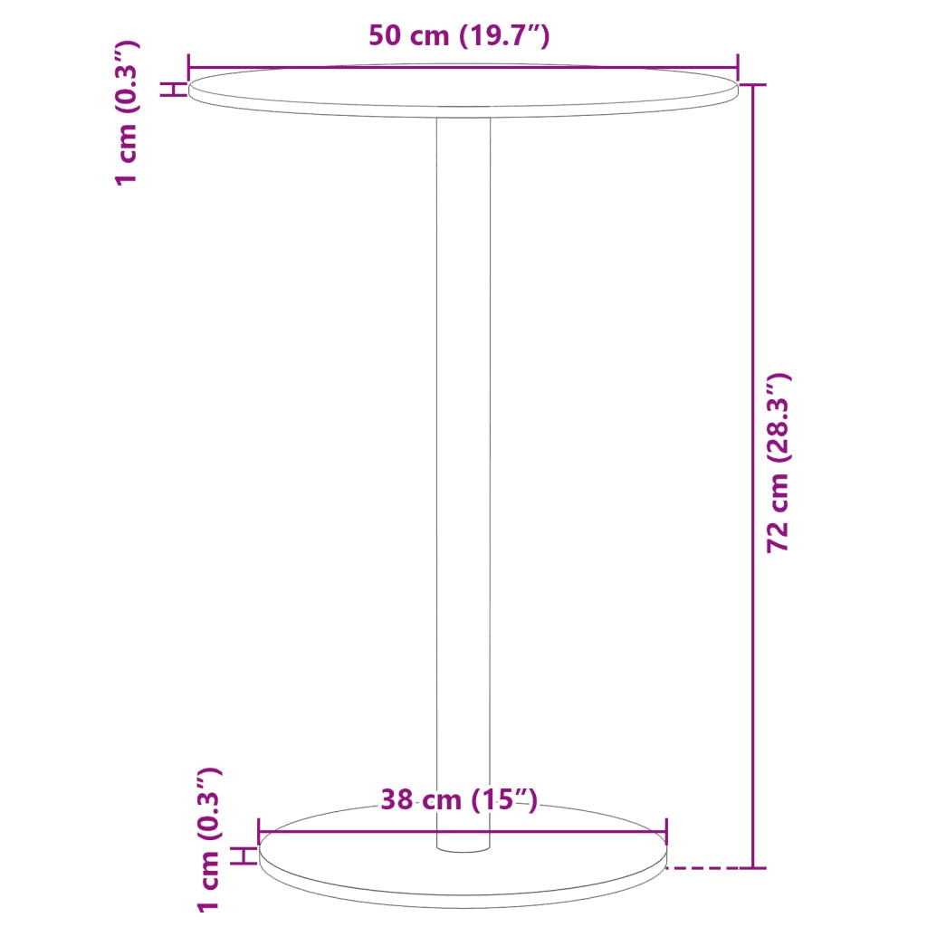 vidaXL Tavolo da Giardino Rotondo Nero Ø50x72 cm in Acciaio