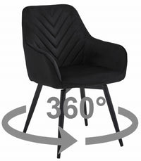 Sedia girevole in velluto VALORA NANA360 - Nero x 1