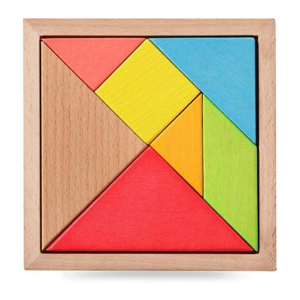 Trade Shop - Puzzle Gioco Interattivo 3d In Legno Educativo Bambini Forme Geometriche Tangram -