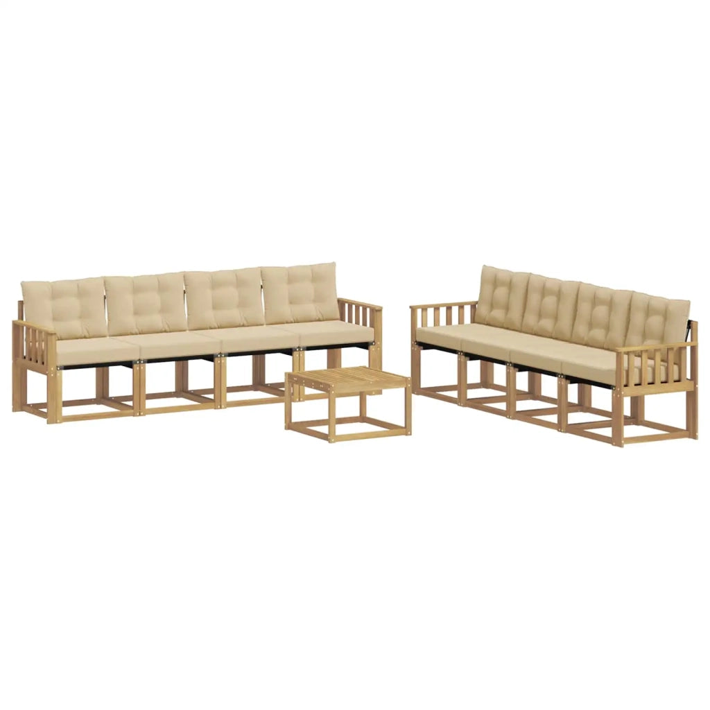Set di divani da esterno 9 pz Bianco e Beige 3389331