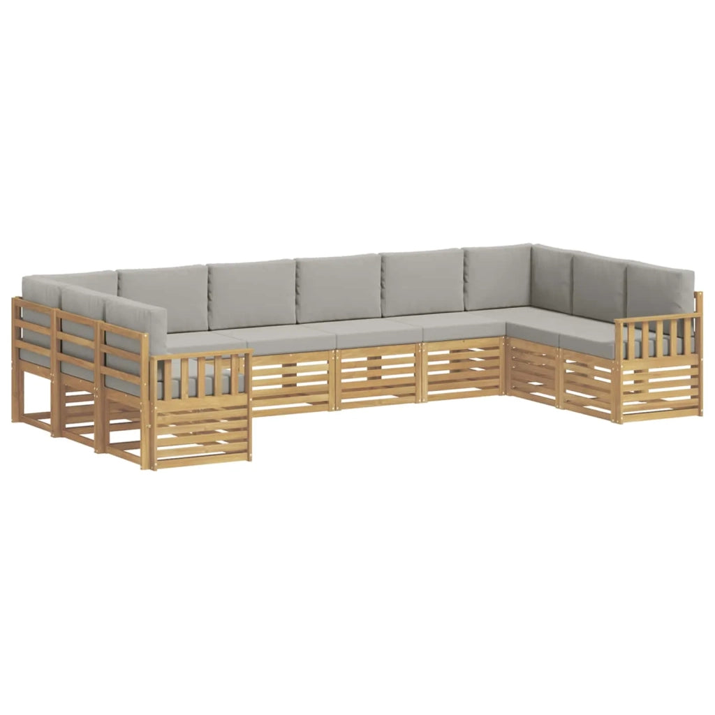 Set di divani da esterno 7 pcs Bianco e Grigio Chiaro