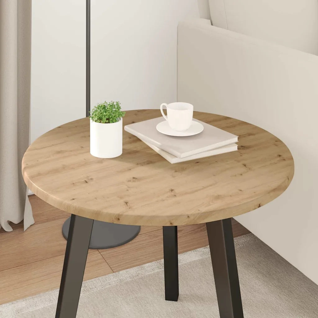 Piano del tavolo rovere artigianale Ø 50 x 1,5 cm