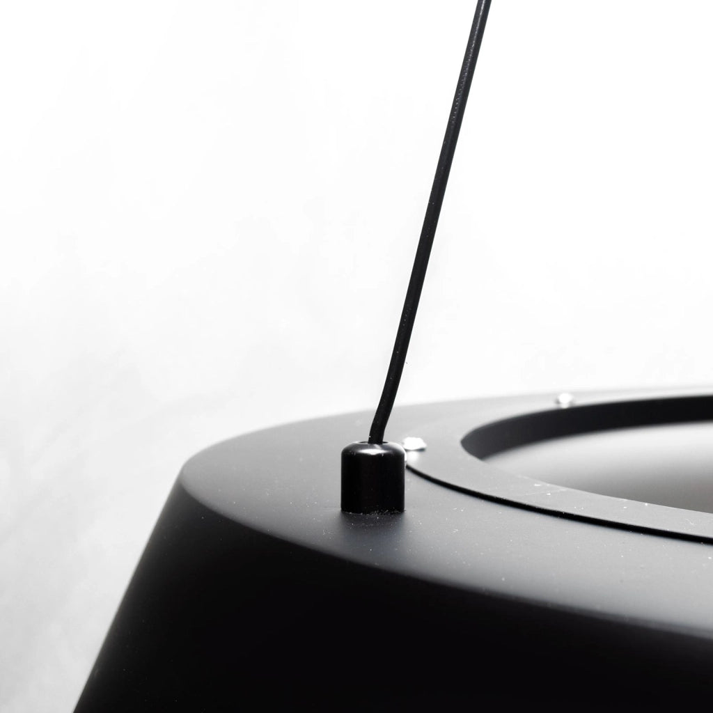 Lampadario soffitto cerchio luminoso LED 43W CCT pendente nero elegante sospensione dimmerabile luce tavolo cucina telecomando 230V 60cm