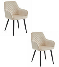 Sedia VALORA WAAV - Elegante velluto beige per soggiorno x 2