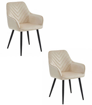 Sedia VALORA WAAV - Elegante velluto beige per soggiorno x 2